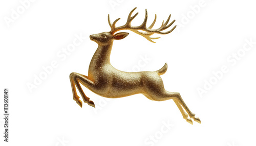 Golden Stag Illustration With Antlers