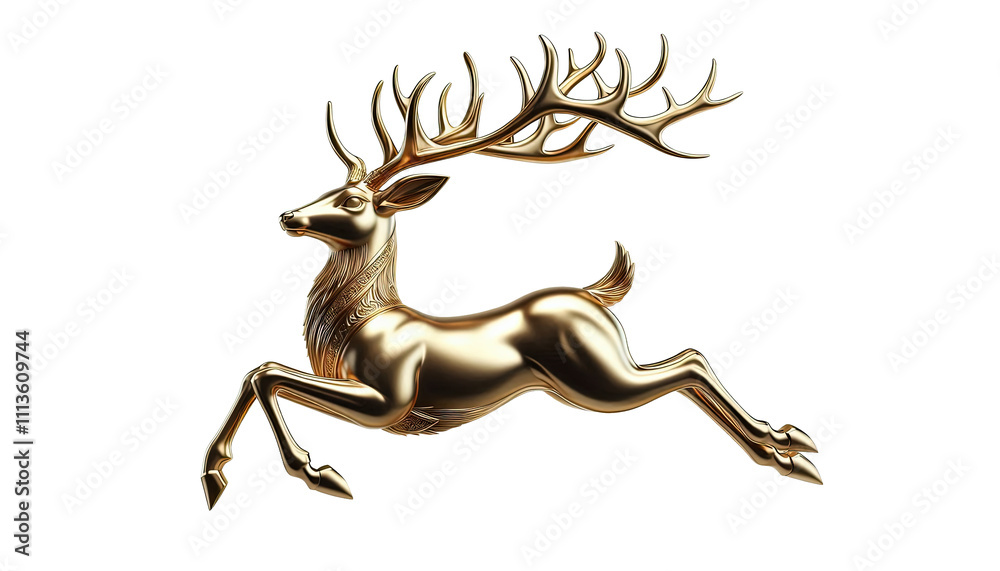 Glittering Gold Deer For Festive Themes Glittering Gold Deer For Festive Themes