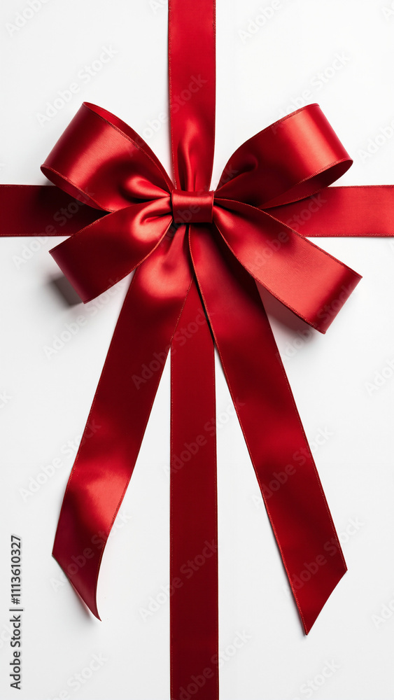 Elegant Red Ribbon Bow Isolated on White: Versatile Image for Holiday Promotions, Gift Wrapping, and Festive Designs Elegant Red Ribbon Bow Isolated on White: Versatile Image for Holiday Promotions, Gift Wrapping, and Festive Designs