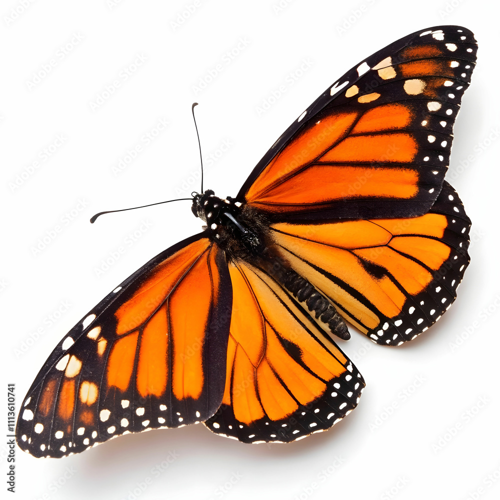 Fototapeta premium beautiful monarch butterfly isolated on white