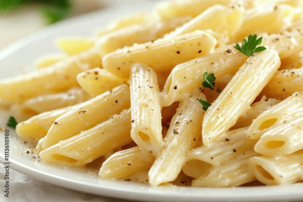 Creamy penne pasta dish with parmesan, pepper. Perfect for food blogs, restaurant menus, and recipe websites. Creamy penne pasta dish with parmesan, pepper. Perfect for food blogs, restaurant menus, and recipe websites.