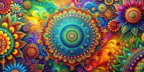 Colorful abstract background with vibrant hues and intricate patterns, colorful, abstract, background, vibrant, hues, intricate