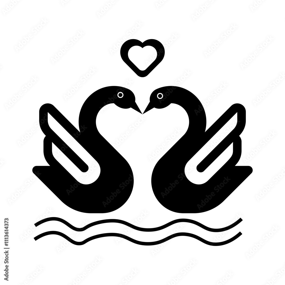 TWO DUCK LOVE THEME VECTOR ICON TWO DUCK LOVE THEME VECTOR ICON