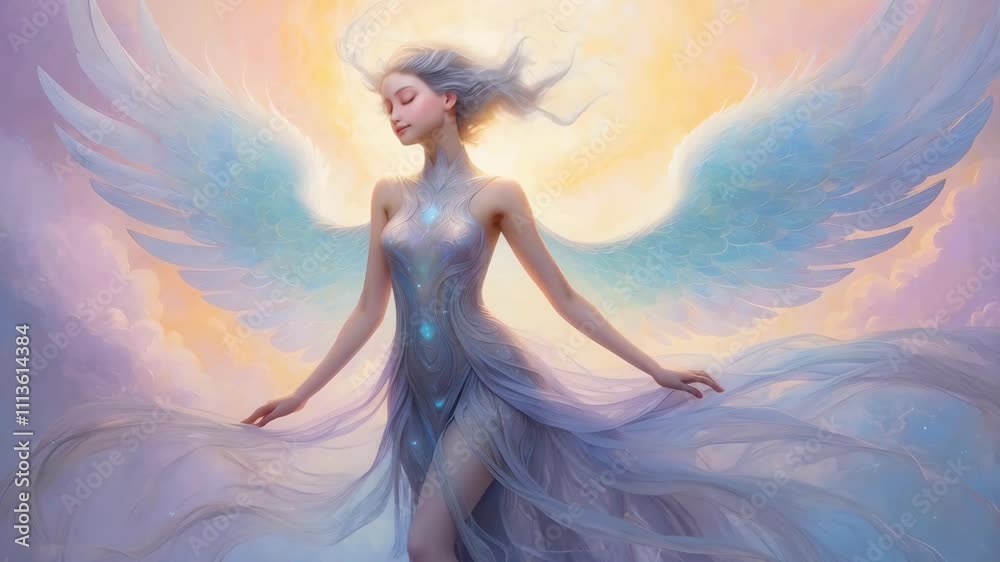 An otherworldly, ethereal angelic being An otherworldly, ethereal angelic being