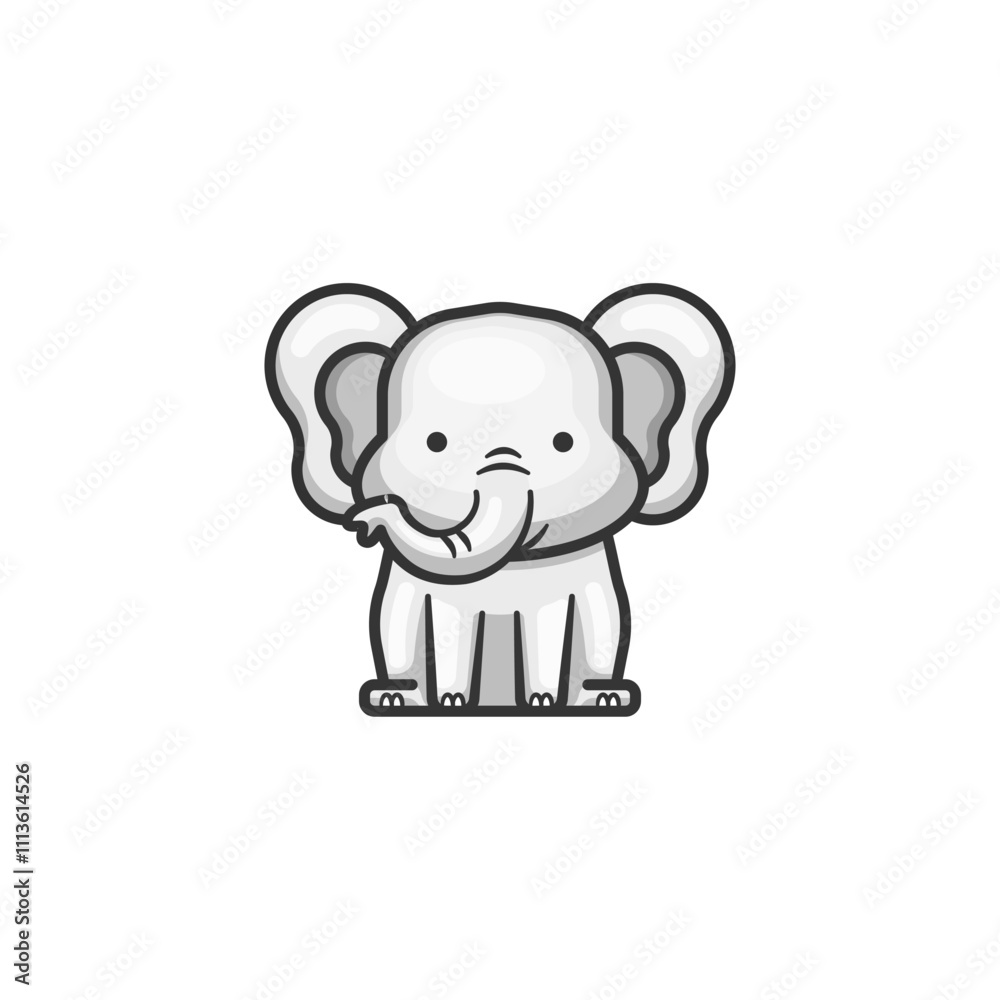 Elephant icon on white background. Cartoon elephant icon animal concept. Elephant icon on white background. Cartoon elephant icon animal concept.