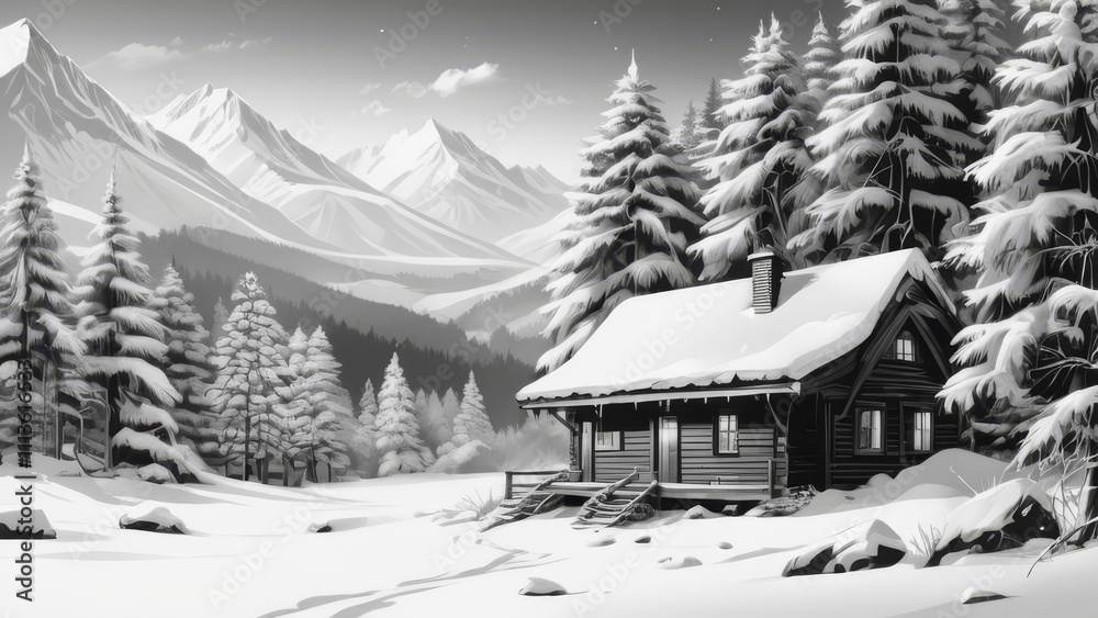 Fototapeta premium house in the mountains