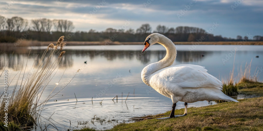 Fototapeta premium Swan Full Body