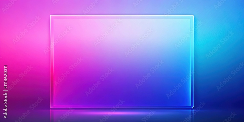 Translucent glass background with violet pink blue gradient and simple square shapes, geometric, abstract, background, translucent