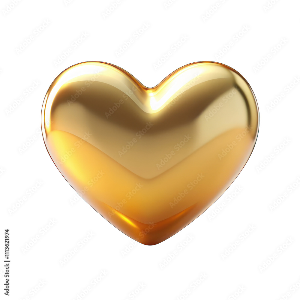 Golden heart isolated on transparent background Golden heart isolated on transparent background