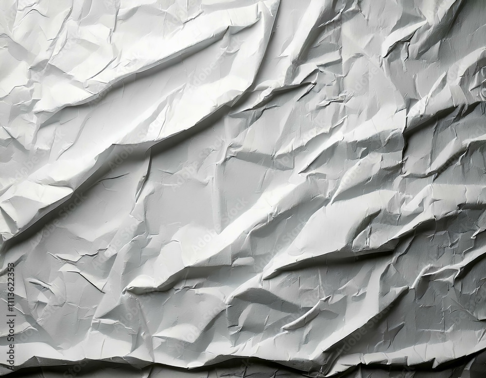Blank White Crumpled and Creased Paper Poster Texture, Minimalistic Background for Creative Projects, Wrinkled and Abstract Paper Design Blank White Crumpled and Creased Paper Poster Texture, Minimalistic Background for Creative Projects, Wrinkled and Abstract Paper Design
