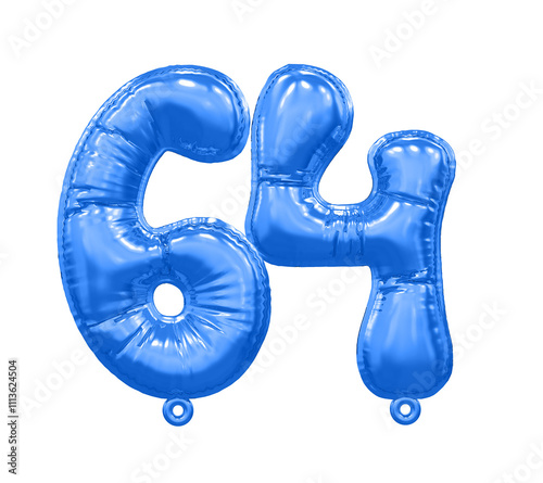 Balloon Blue Number 64 photo