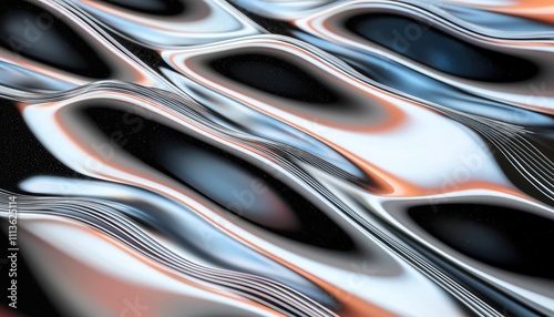 Wallpaper Mural A mesmerizing abstract pattern of flowing waves featuring smooth transitions between dark and light tones. Torontodigital.ca