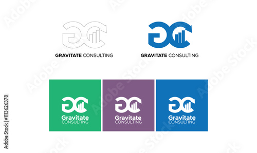 GC wordmark logo, Consulting logo, Business logo