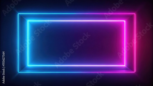 Abstract neon light glowing rectangle frame loading background 4k , neon, light, rectangle