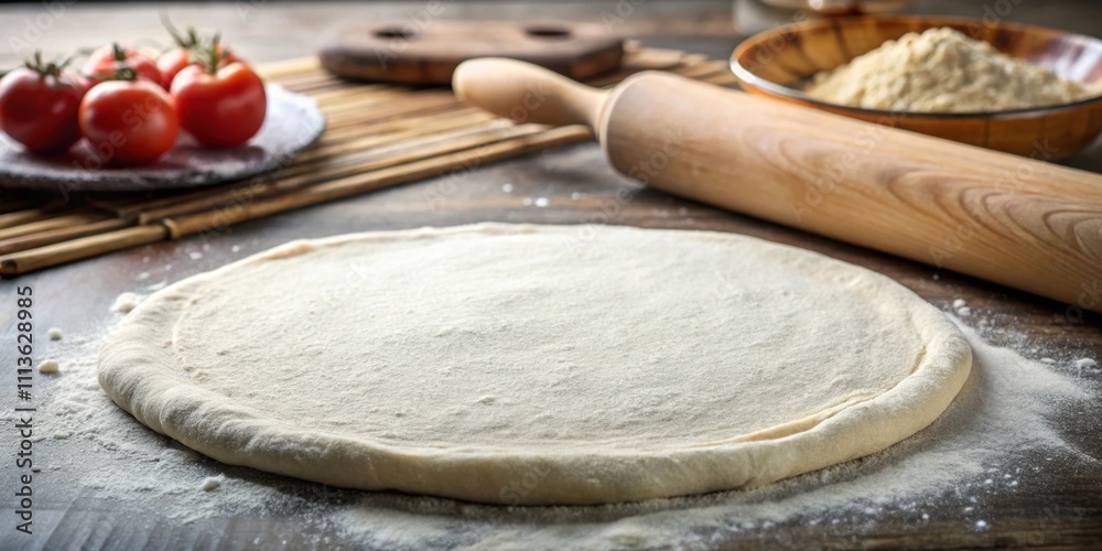 Rolled out pizza dough ready for toppings, pizza, dough, rolled, homemade, cooking, food, preparation, kitchen, recipe Rolled out pizza dough ready for toppings, pizza, dough, rolled, homemade, cooking, food, preparation, kitchen, recipe