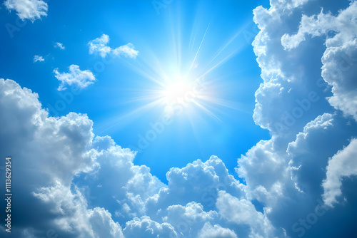 Bright Sun Dramatic Cloudscape Background