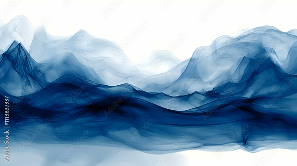 Abstract Blue Mountain Illustration Abstract Blue Mountain Illustration