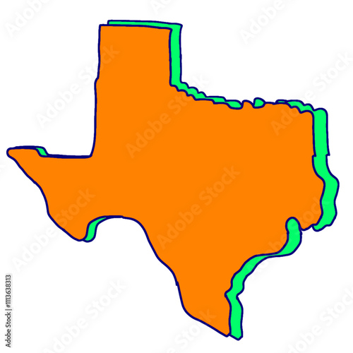 Texas And USA Flag With Map Design