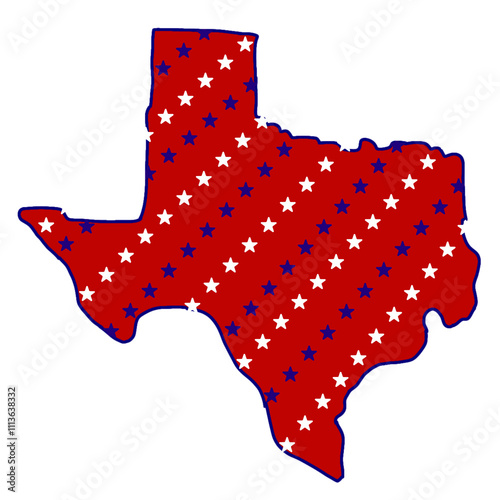 Texas And USA Flag With Map Design