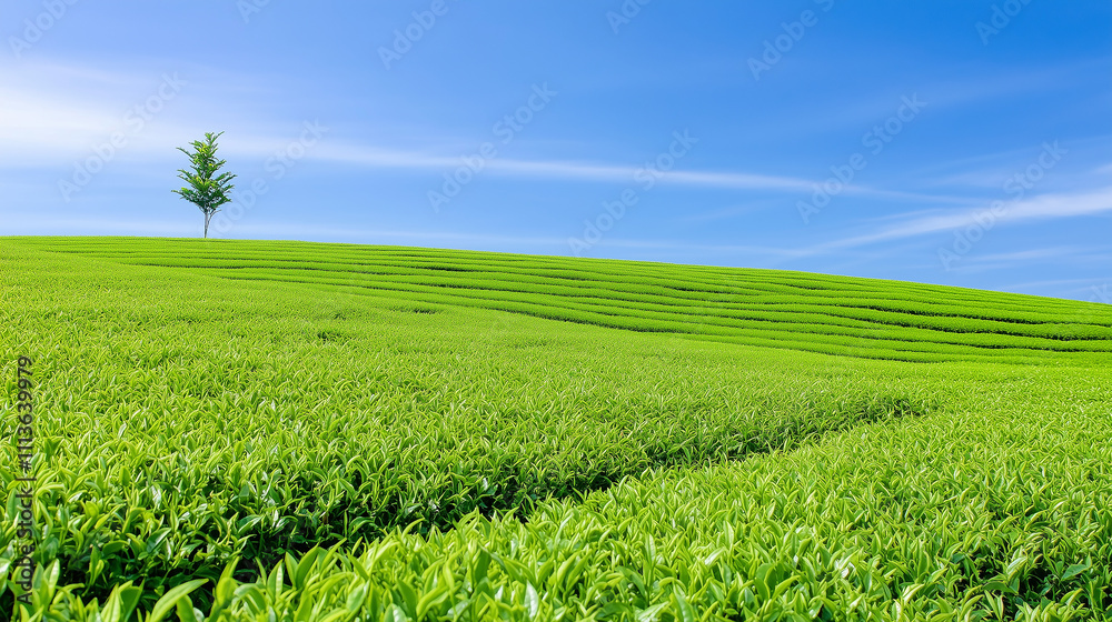 Lonely Tree on a Rolling Tea Plantation Lonely Tree on a Rolling Tea Plantation