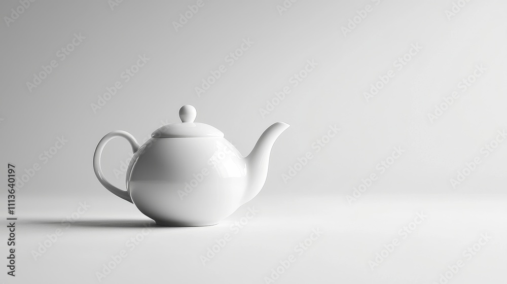 A minimalist, white teapot sits elegantly on a clean, light-colored surface, embodying simplicity and modern design. A minimalist, white teapot sits elegantly on a clean, light-colored surface, embodying simplicity and modern design.