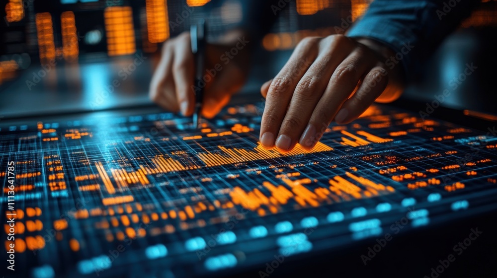 planning invest indicators long term analyzes profitability of working company with digital virtual screen graphics positive calculates financial data investment planning invest indicators long term analyzes profitability of working company with digital virtual screen graphics positive calculates financial data investment