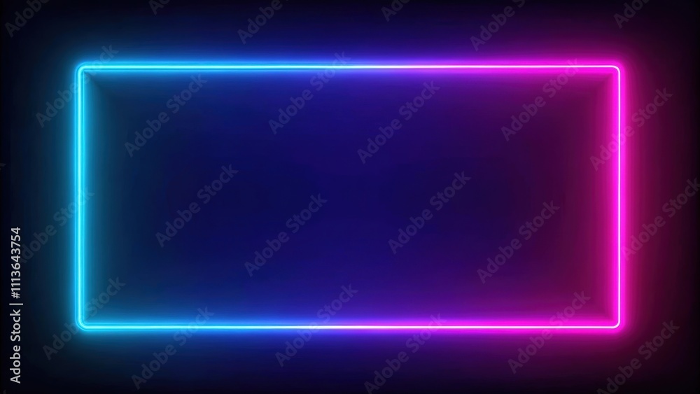 Abstract glowing neon rectangle border frame with seamless loop animation, neon, glowing, abstract, rectangle, border, frame Abstract glowing neon rectangle border frame with seamless loop animation, neon, glowing, abstract, rectangle, border, frame