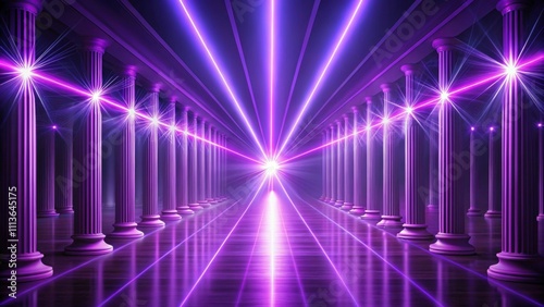 Thin purple laser beams shining through columns background, purple, laser beams, shine, past, columns, background