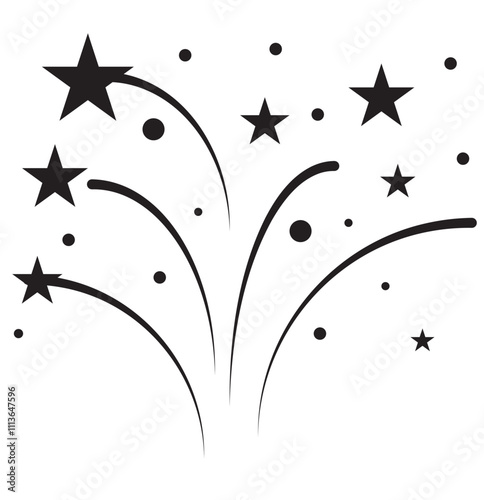 Abstract silhouette of shooting star. Shooting stars icon vector set. Meteorite and comet symbols. Flying comet with tail, falling meteor, abstract galaxy element. Cosmic shine. star vector design.