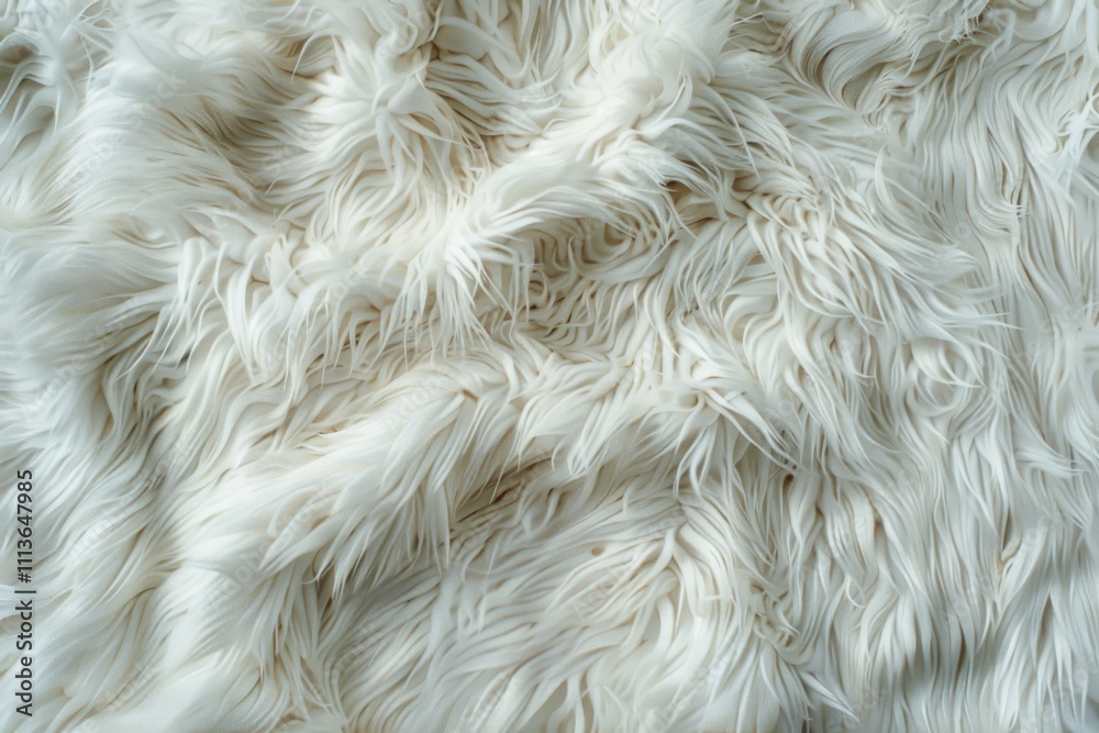 White shaggy blanket texture as background. Fluffy fake textile fur. White shaggy blanket texture as background. Fluffy fake textile fur.