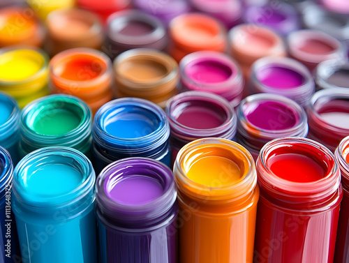 Vibrant Paint Pots Abstract Background