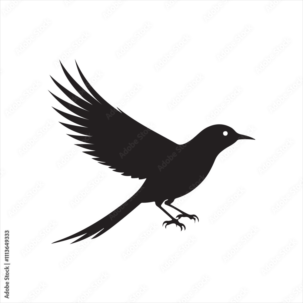 Fototapeta premium Bird silhouette vector icon design whit a white background.