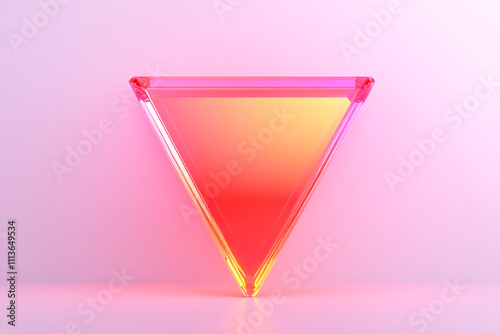 A stunning illuminated triangle in vibrant colors showcasing modern abstract design in a creative studio environment.