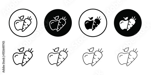 Fruits and vegetables icon Outline vector for web ui