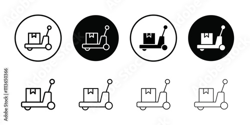 Hand pallet jack icon Outline vector for web ui