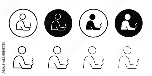 man smoking cigarette icon Outline vector for web ui