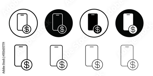 mobile payment icon Outline vector for web ui