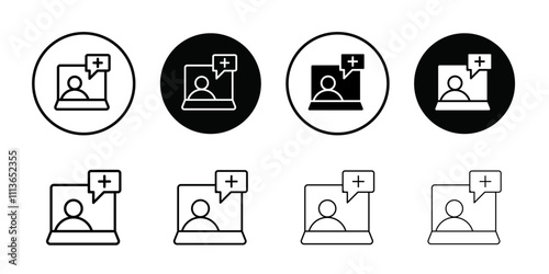online medical consultation icon Outline vector for web ui