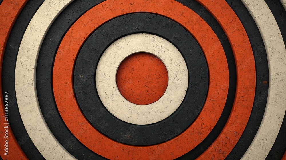 Milestones success tracking. A close-up view of concentric circles in contrasting colors, creating a striking target-like pattern. Milestones success tracking. A close-up view of concentric circles in contrasting colors, creating a striking target-like pattern.