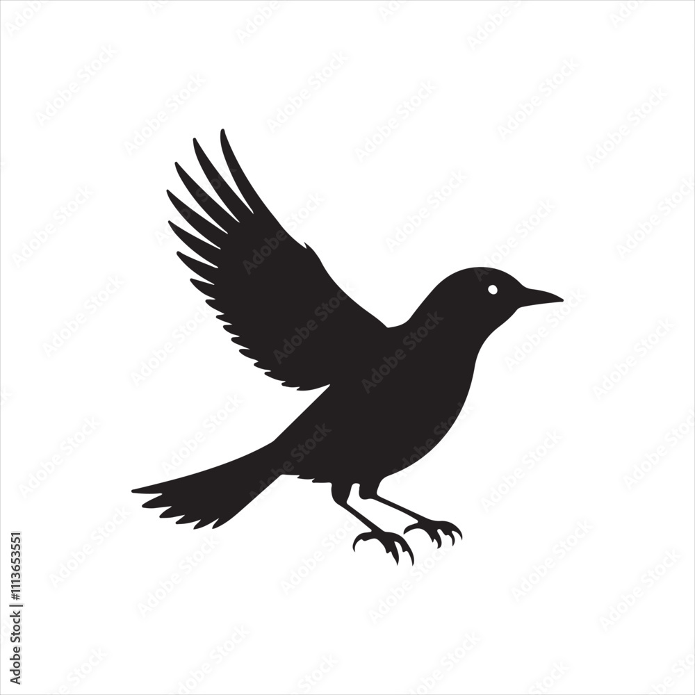 Fototapeta premium Bird silhouette vector icon design whit a white background.