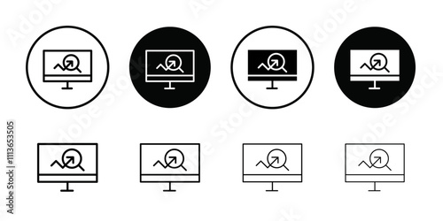 Researching information online icon Outline vector for web ui