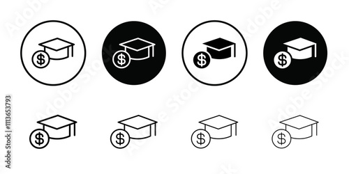 Scholarship icon Outline vector for web ui