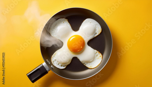 fried egg in a frying pan