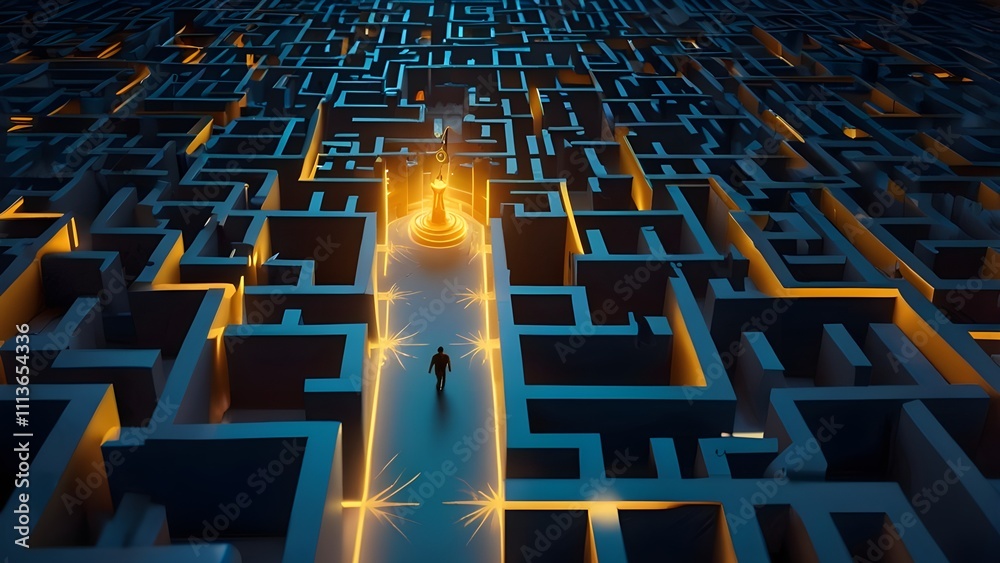 Obraz premium 3d maze with labyrinth