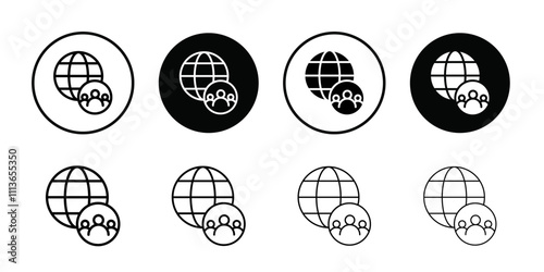 World population icon Outline vector for web ui