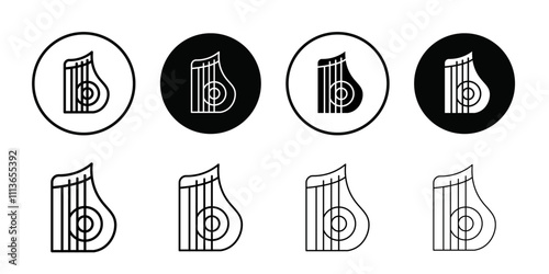 Tableau sur toile zither icon Outline vector for web ui