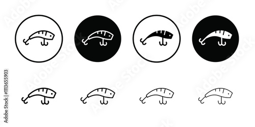 Bait Fishing Minnow icon Outline vector for web ui