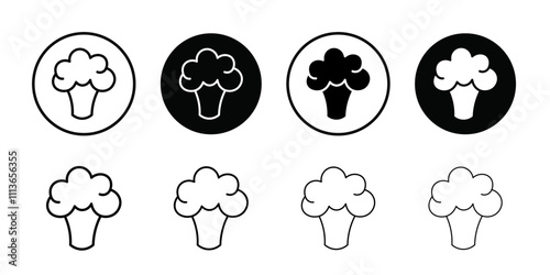 broccoli icon Outline vector for web ui