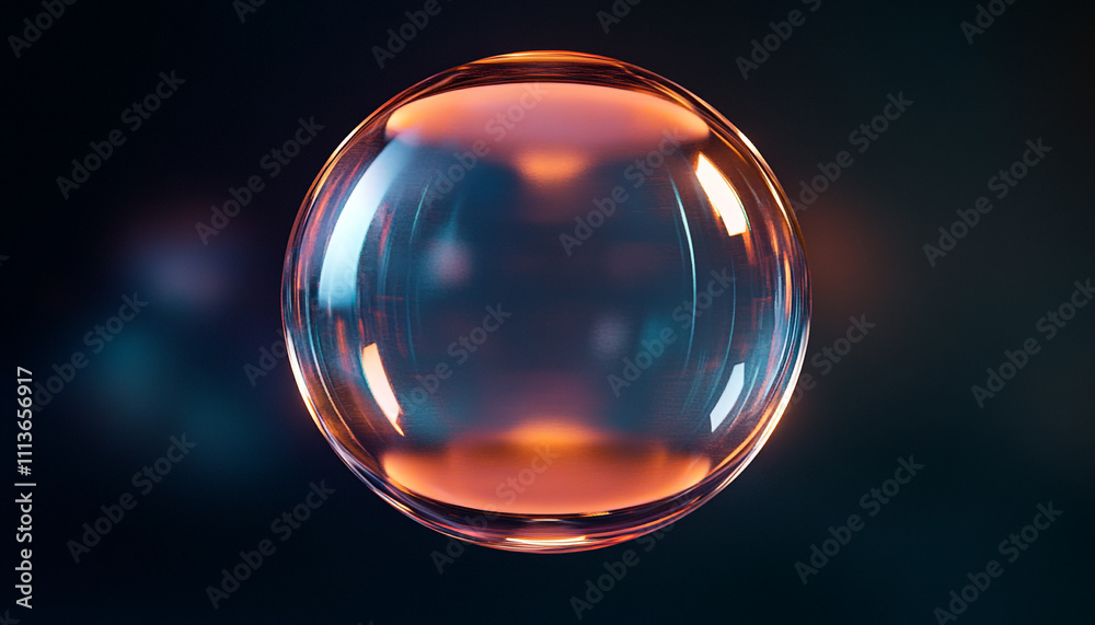 Radiant translucent object, suspended against a dark background Radiant translucent object, suspended against a dark background