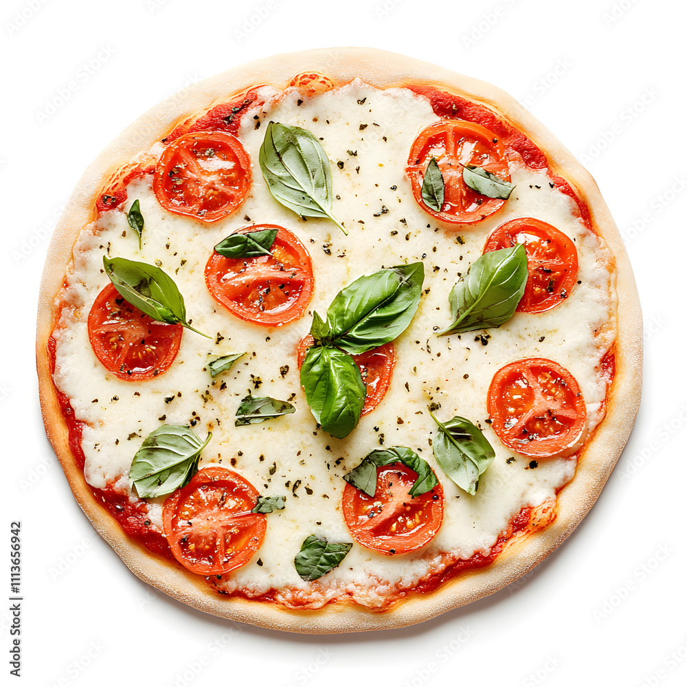Top view pizza, isolated on white background
Top view pizza, isolated on white background
